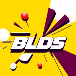 An artistic representation of a bold graphic design featuring the word 'BLDS' styled in a font that closely resembles the DHL logo