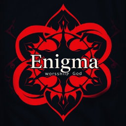 A stylish t-shirt design featuring a modern, abstract graphic pattern in rich red and black tones