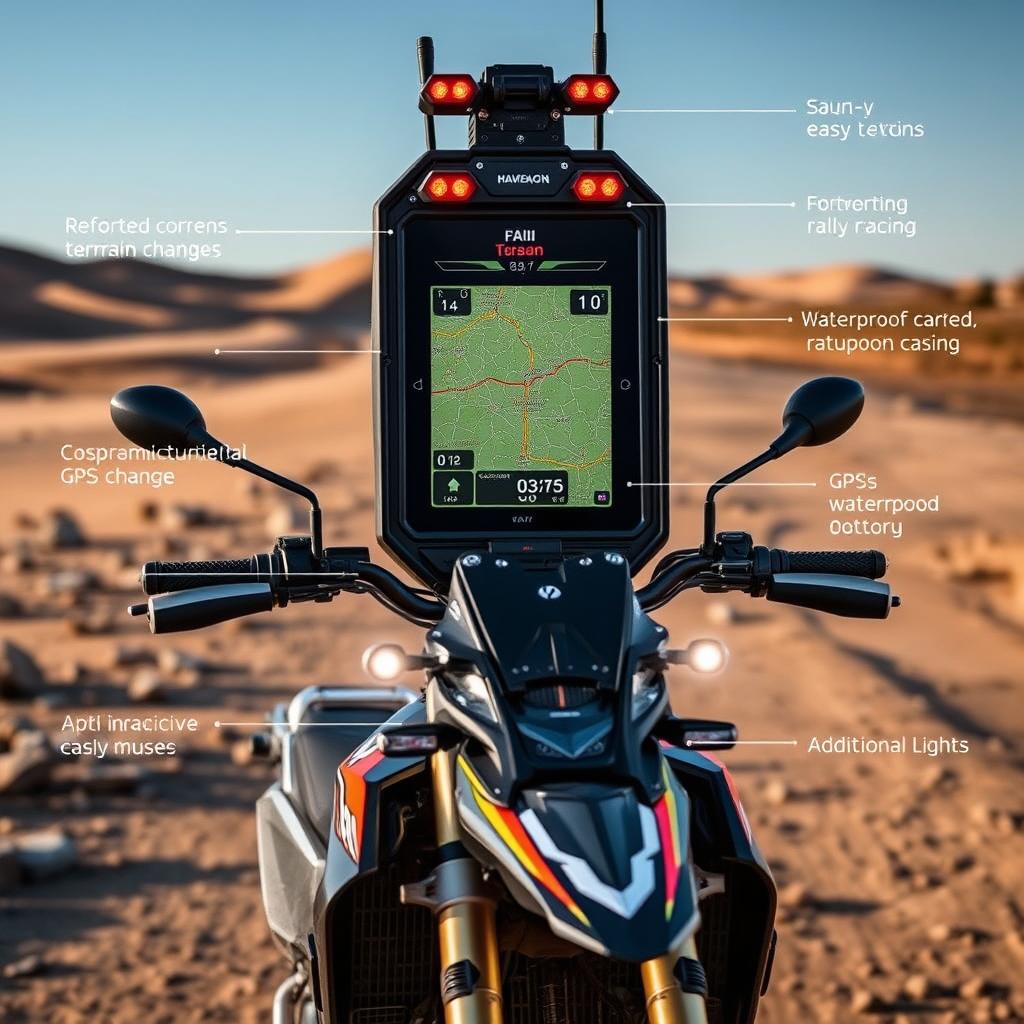 Conquer the Wild: Rugged Rally Motorcycle Navigation Tower