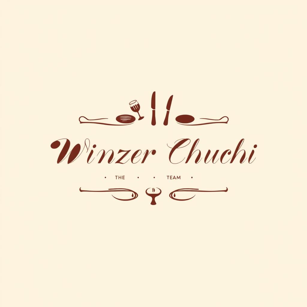 An elegant and minimalistic logo design for the male hobby cooking team "Winzer Chuchi", which translates to "The Winemaker Kitchen" in German