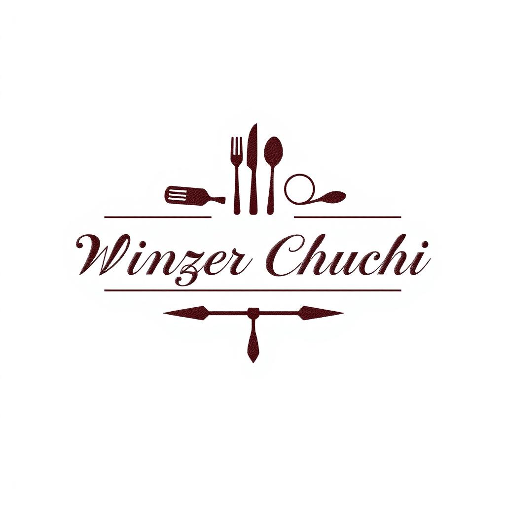 A minimalistic and luxurious logo design for the male hobby cooking team "Winzer Chuchi," which translates to "The Winemaker Kitchen" in German