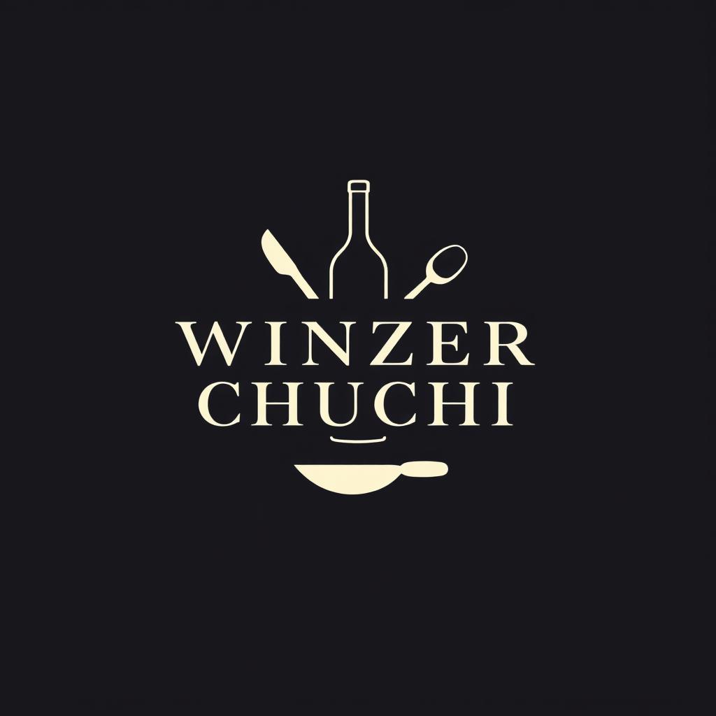 A minimalistic and luxurious logo design for the male hobby cooking team "Winzer Chuchi", which translates to "The Winemaker Kitchen" in German