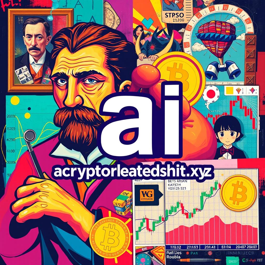 An eye-catching artwork featuring a large, bold, pixelated logo of 'ai_cryptorelatedshit