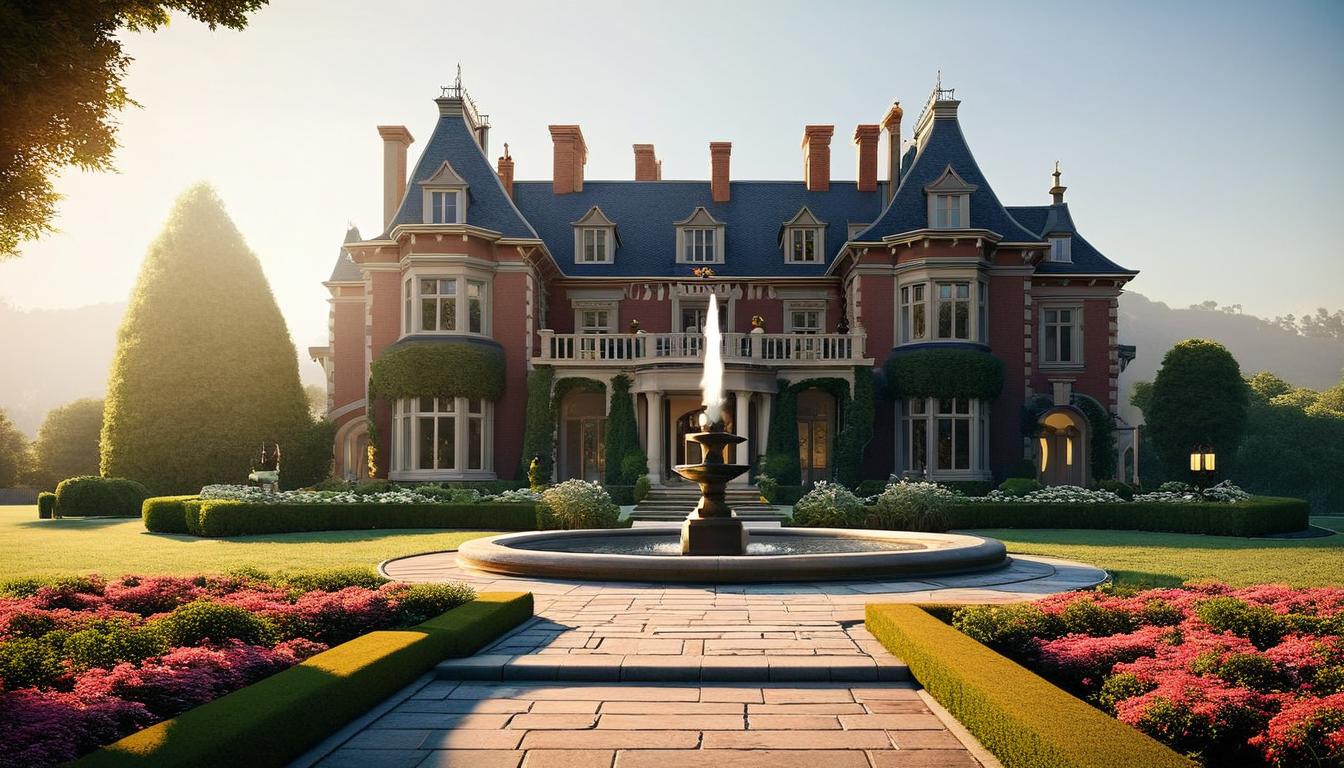 Explore the Grand Luxury Mansion and Lush Garden