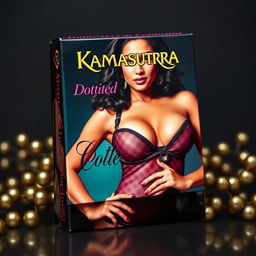 A sexy Indian model prominently displayed on the packaging of Kamasutra condoms, showcasing her big boobs as she poses seductively