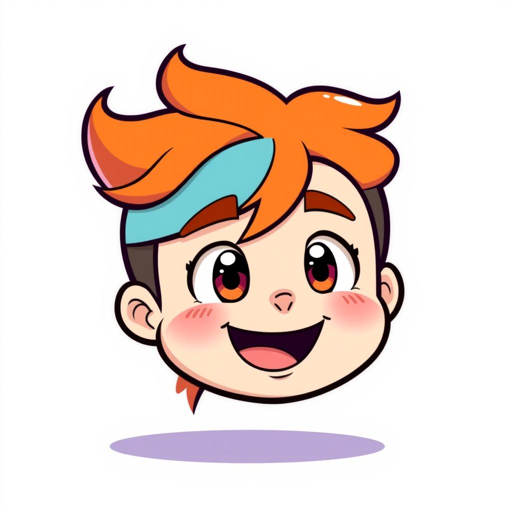 Cute twitch emote featuring a character with vibrant orange hair styled in a playful manner