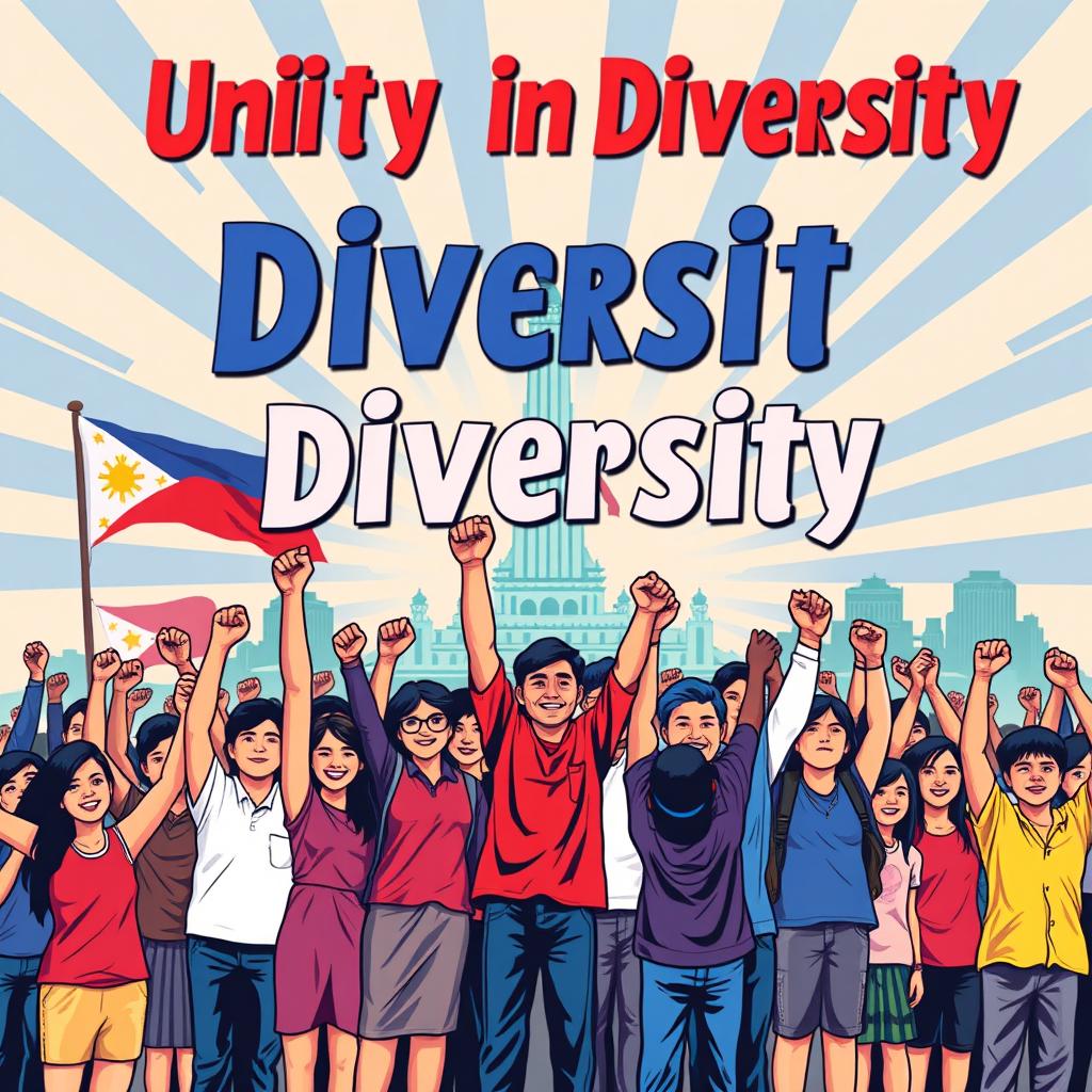 A vibrant and inspiring poster design celebrating the People Power Revolution in the Philippines