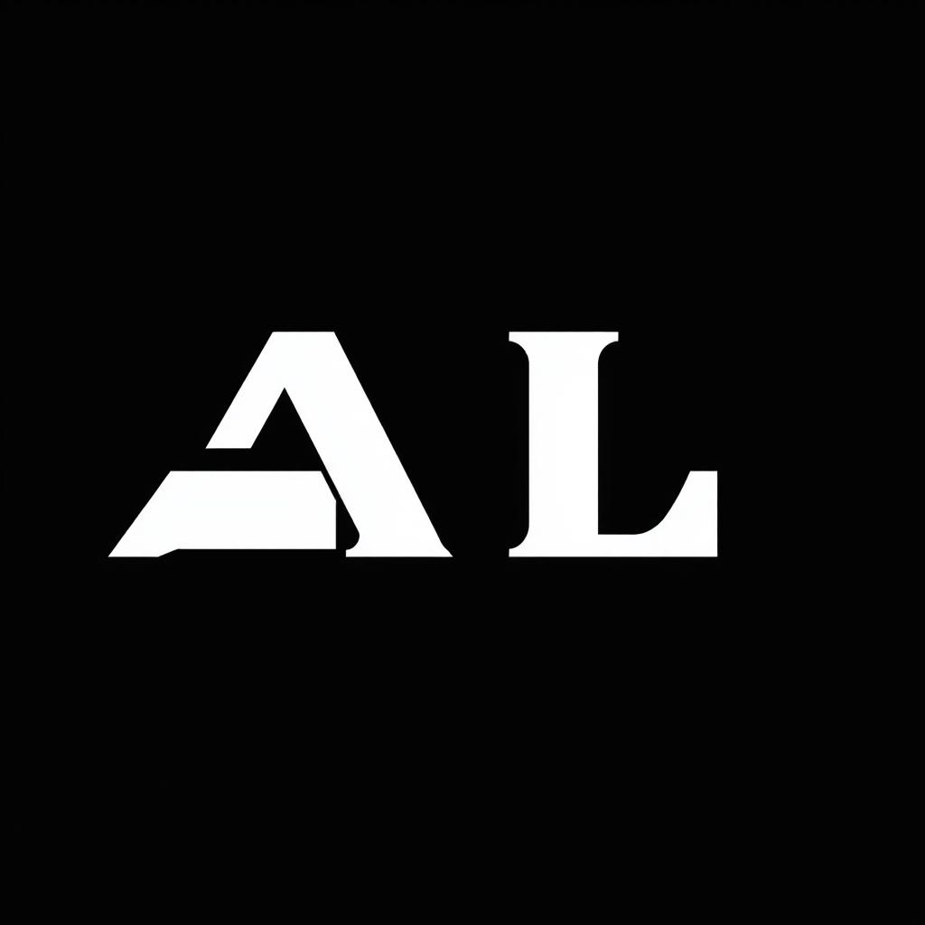 The letters 'A' and 'L' in bold white typography set against a solid black background