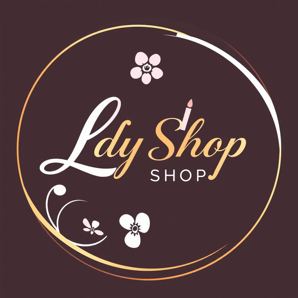 A modern and elegant logo design for an online store specializing in beauty and personal care products named 'Lady Shop'