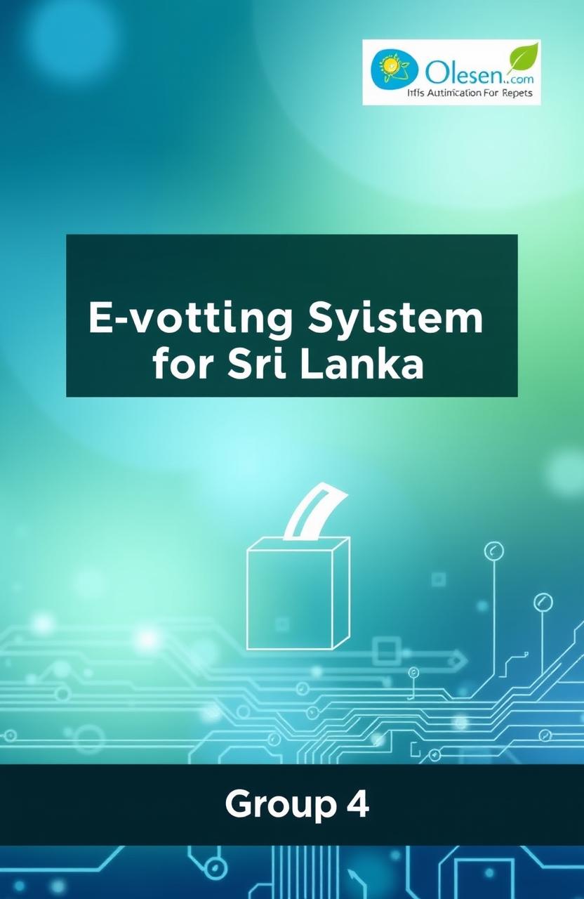 A professional cover page design for a report titled "E-Voting System for Sri Lanka"