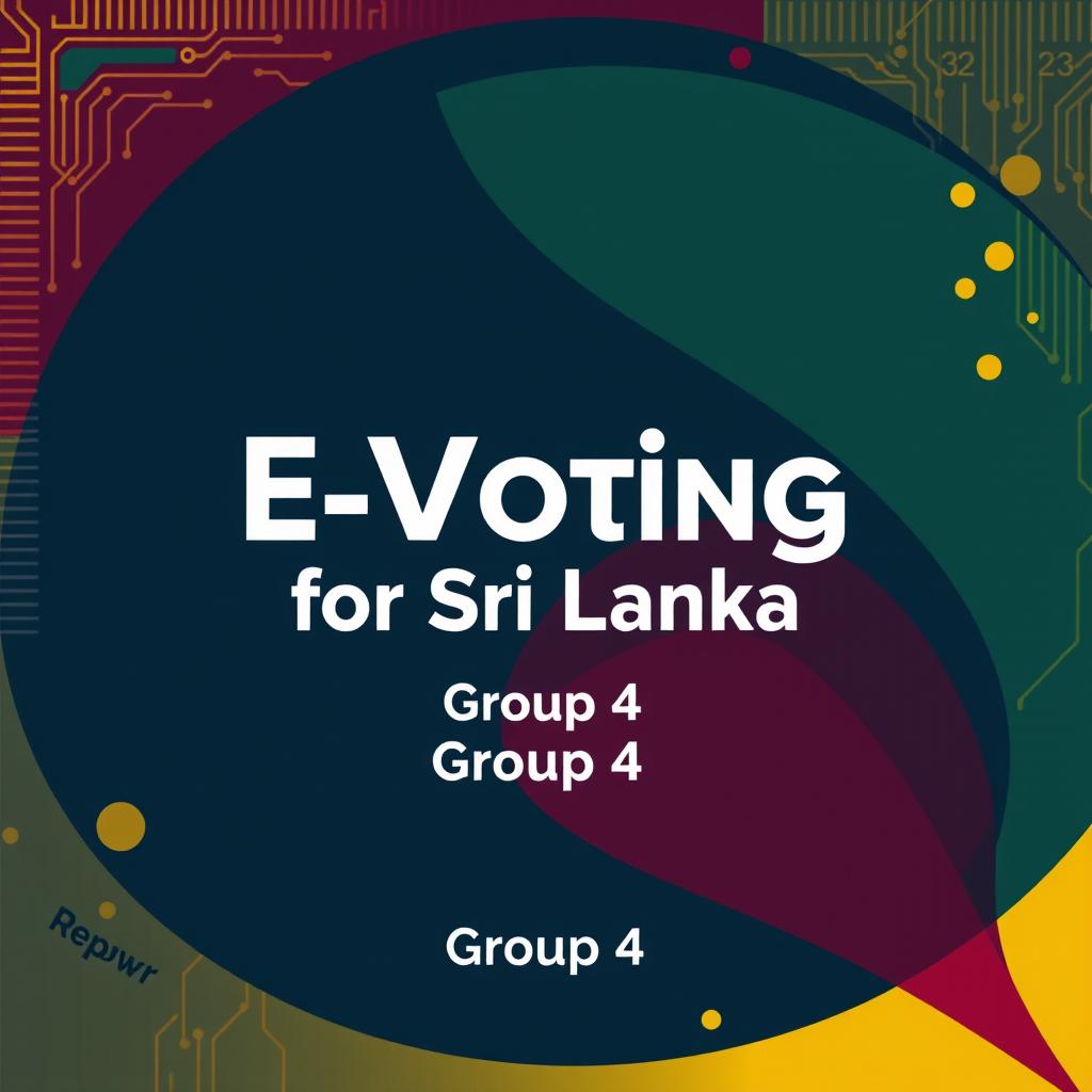 A creatively designed cover page for a report titled "E-Voting System for Sri Lanka"