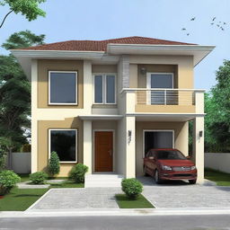 A 9x21 meter house plan featuring 3 bedrooms: two bedrooms measuring 4x3.5 meters, a spacious main bedroom at 4x6 meters with an attached private bathroom.
