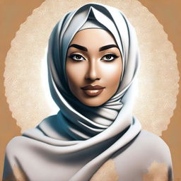 A high-quality digital art image of a confident, fashionable Muslim woman