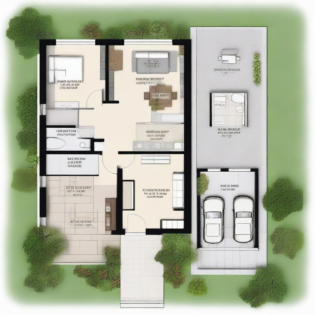 A house plan of 9x21 meters, comprising three bedrooms - two of which measure 4x3.5 meters, and one main bedroom measuring 4x6 meters, equipped with a private bathroom.