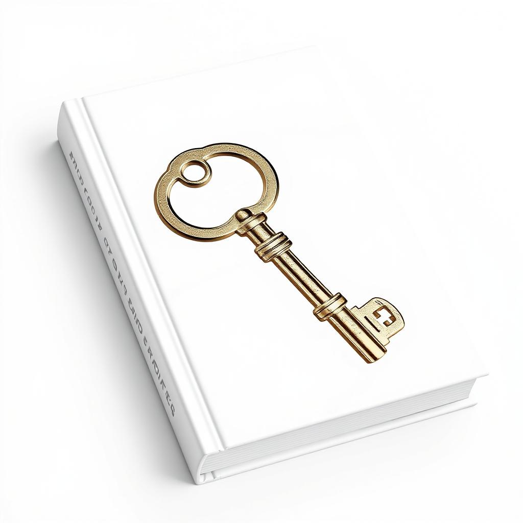 A striking book cover featuring a foil outline of a thick antique key, symbolizing ancient knowledge and secrets