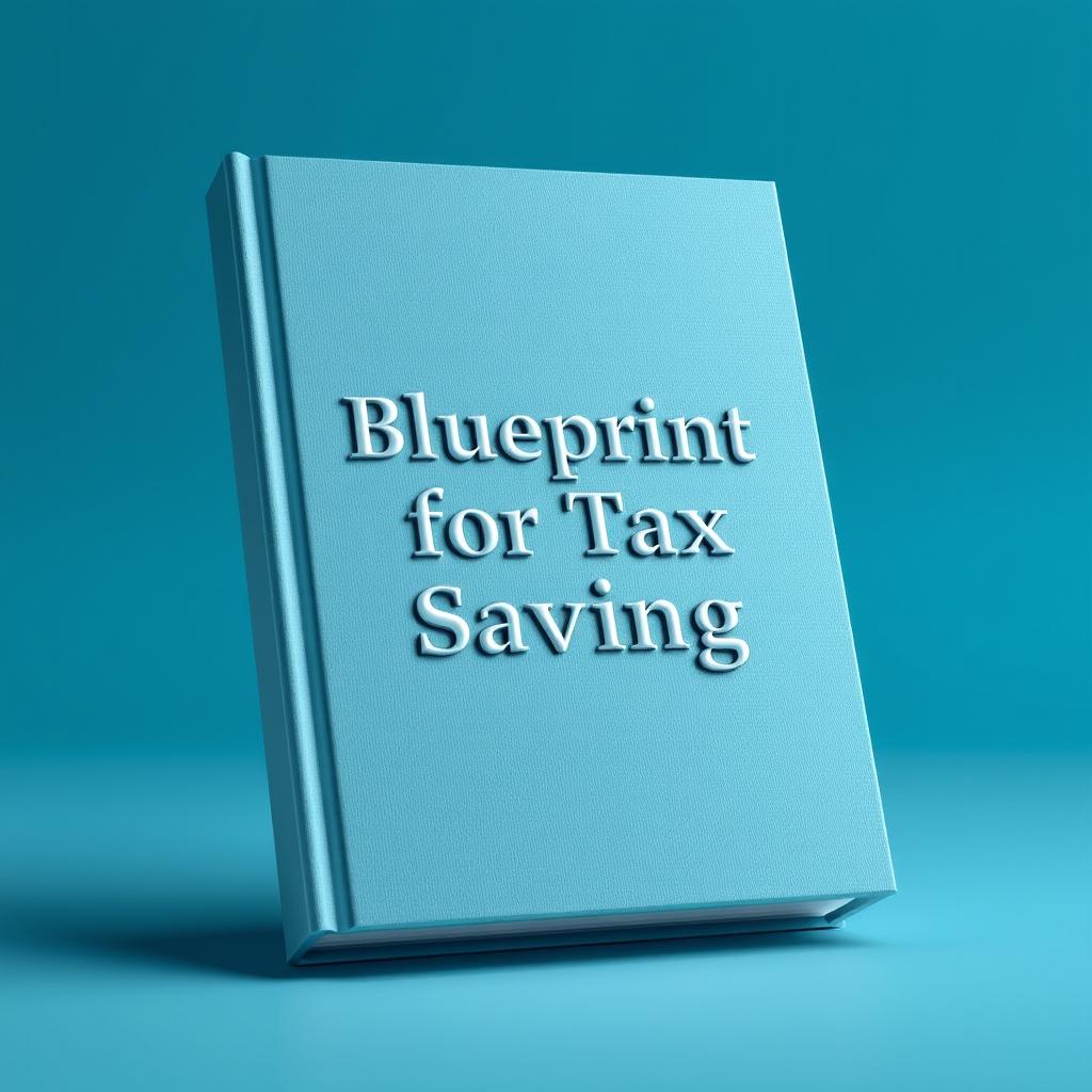 A 3D ebook cover featuring a beautifully engraved title that reads 'Blueprint for Tax Saving'