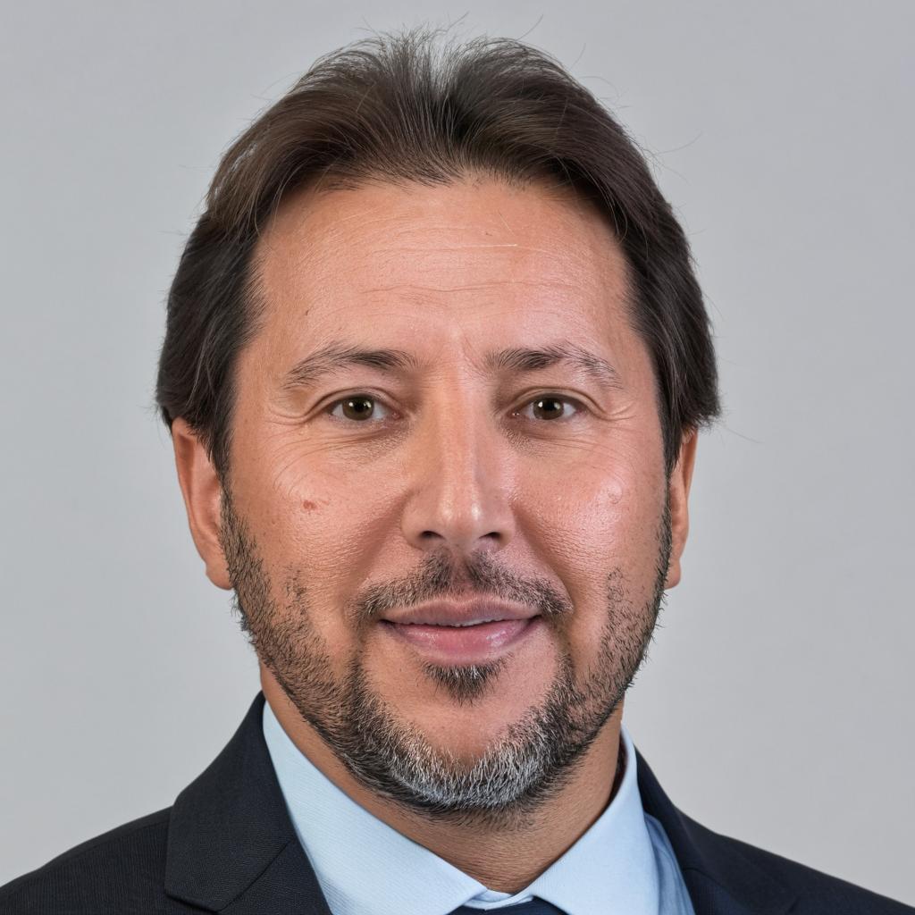 Confident Businessman in Blue Suit
