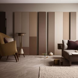 A sophisticated design for a 5 meter-long living room wall, full of character and style.