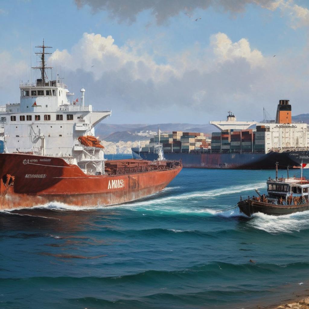 Bustling Harbor Scene: Where Adventure Meets Commerce