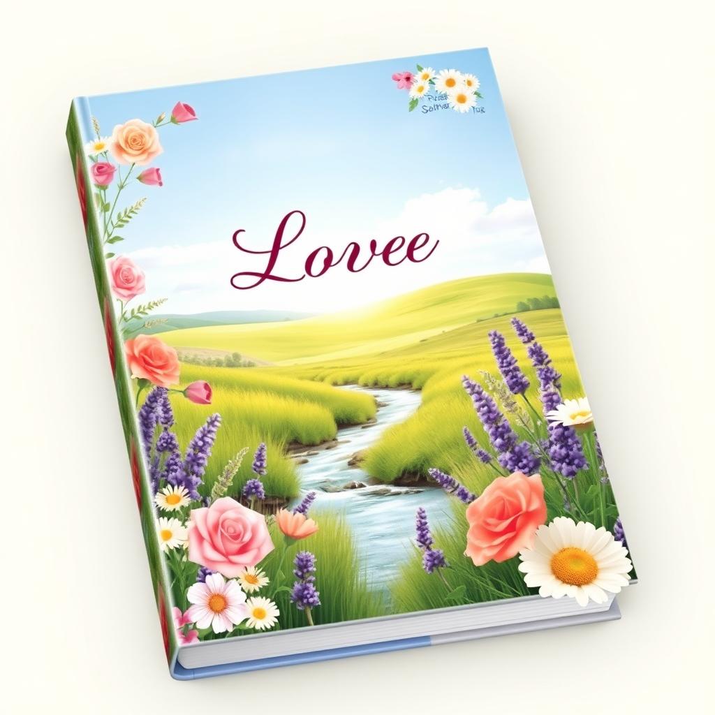 A beautiful book cover design featuring a serene and romantic scene