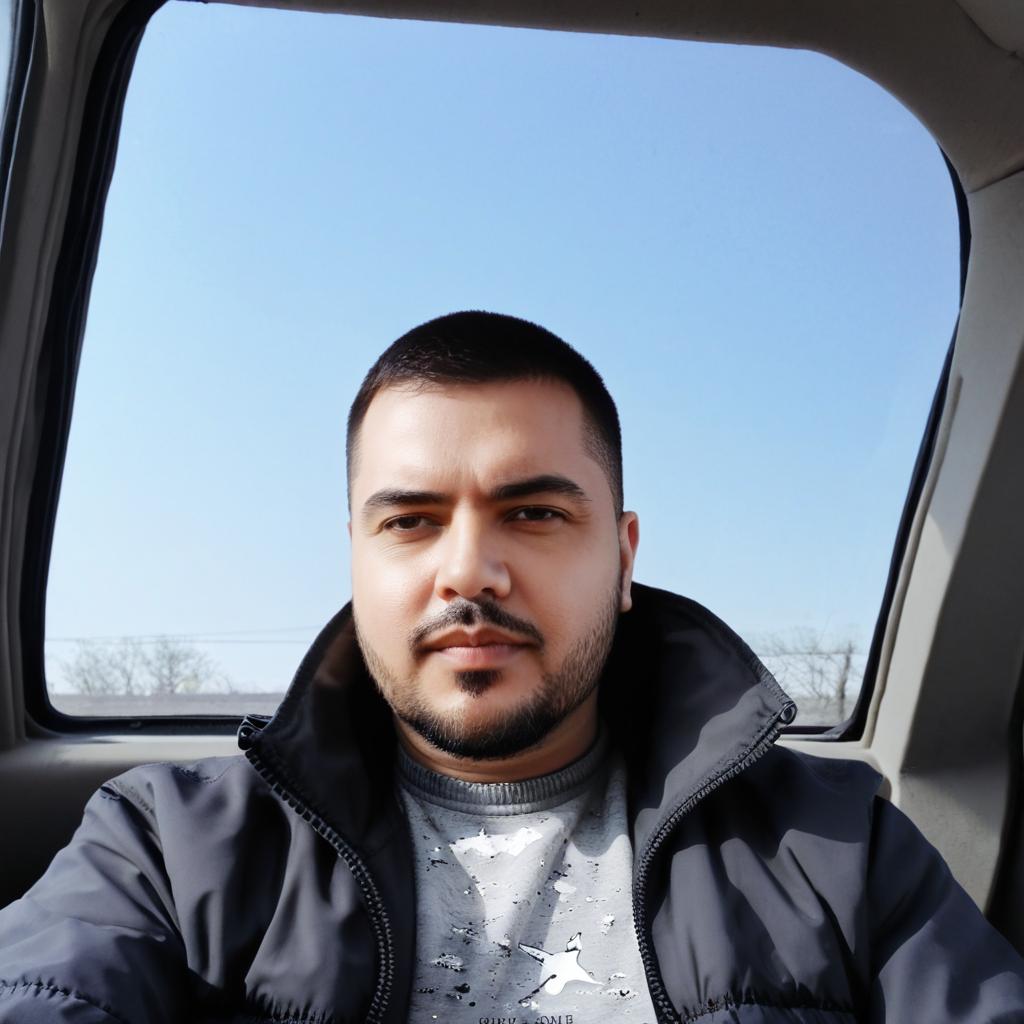 Casual Vibes: A Bearded Man's Selfie in Style