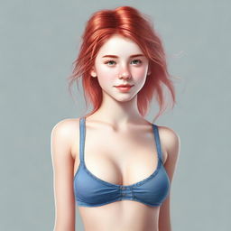 This is a highly detailed digital art image of a 15-year-old girl