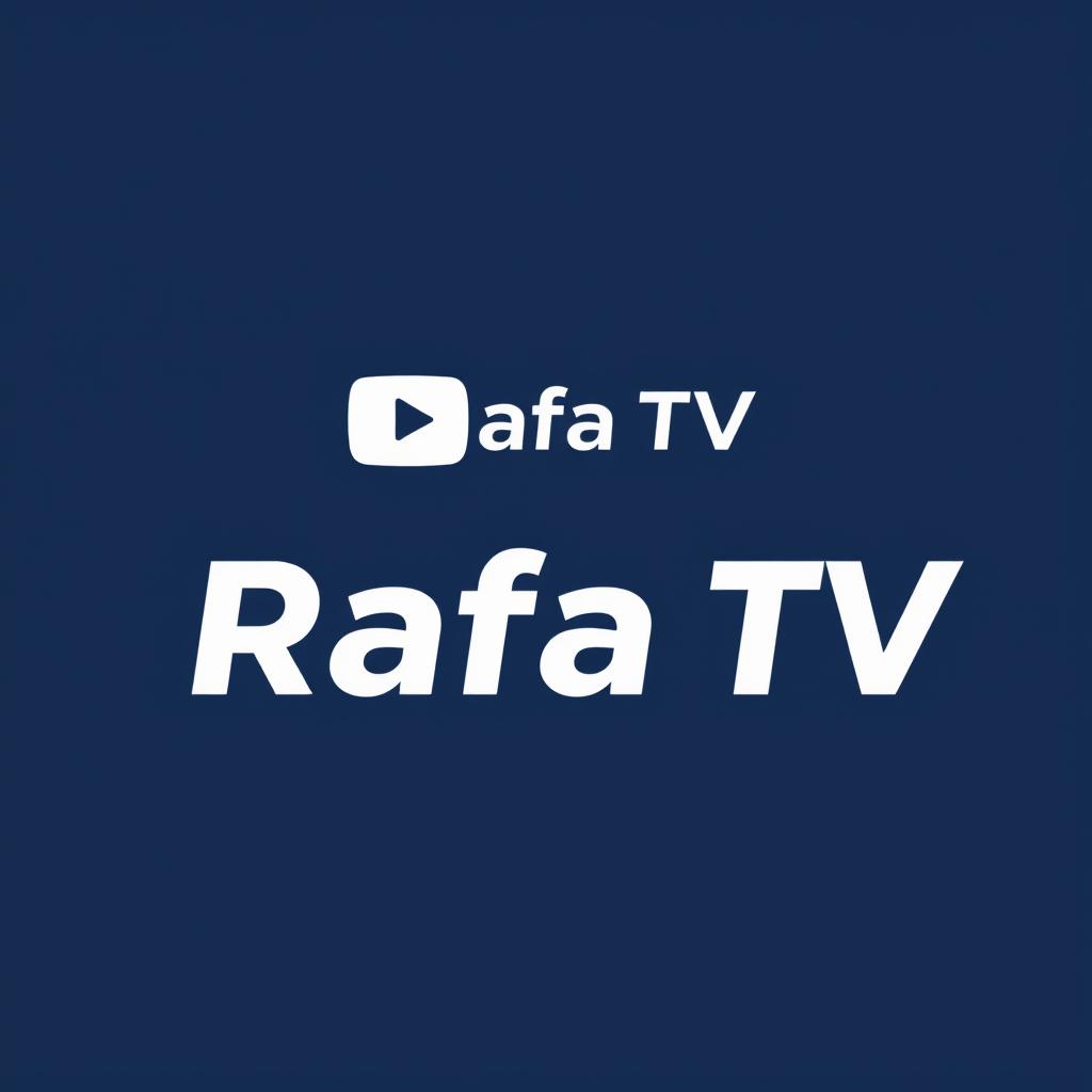 A modern and professional logo design for a YouTube channel named 'Rafa TV'