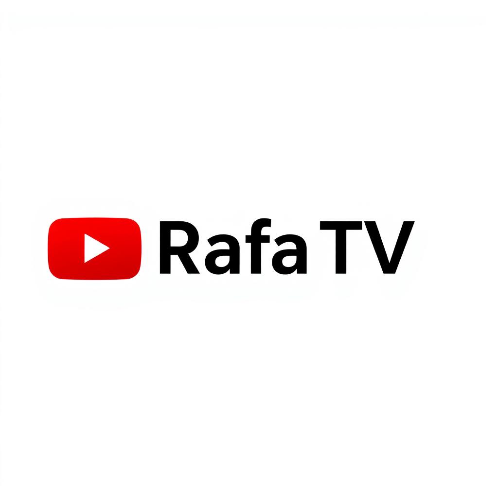A professional logo design for a YouTube channel named 'Rafa TV'