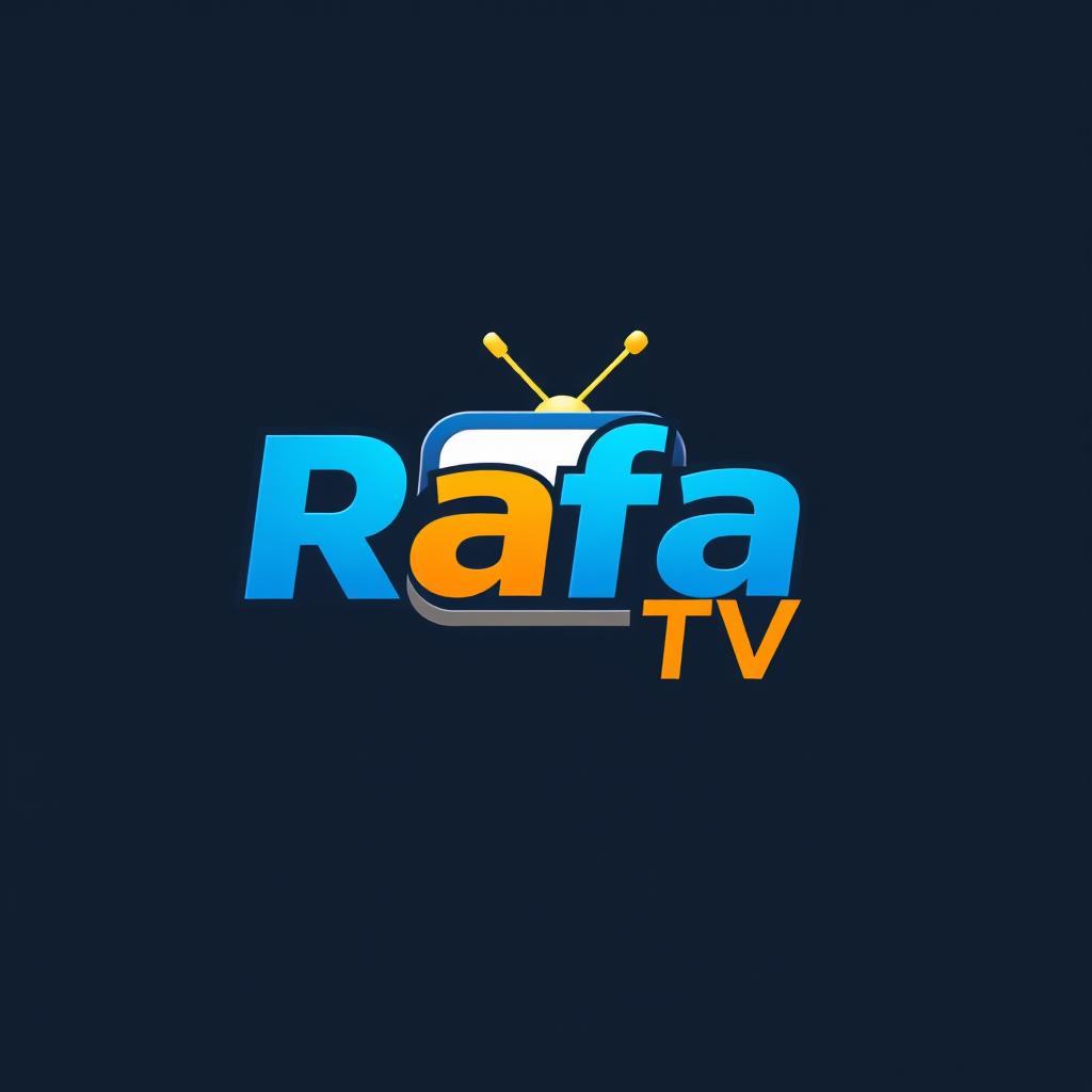 A professional logo design for 'Rafa TV', featuring a modern and sleek aesthetic