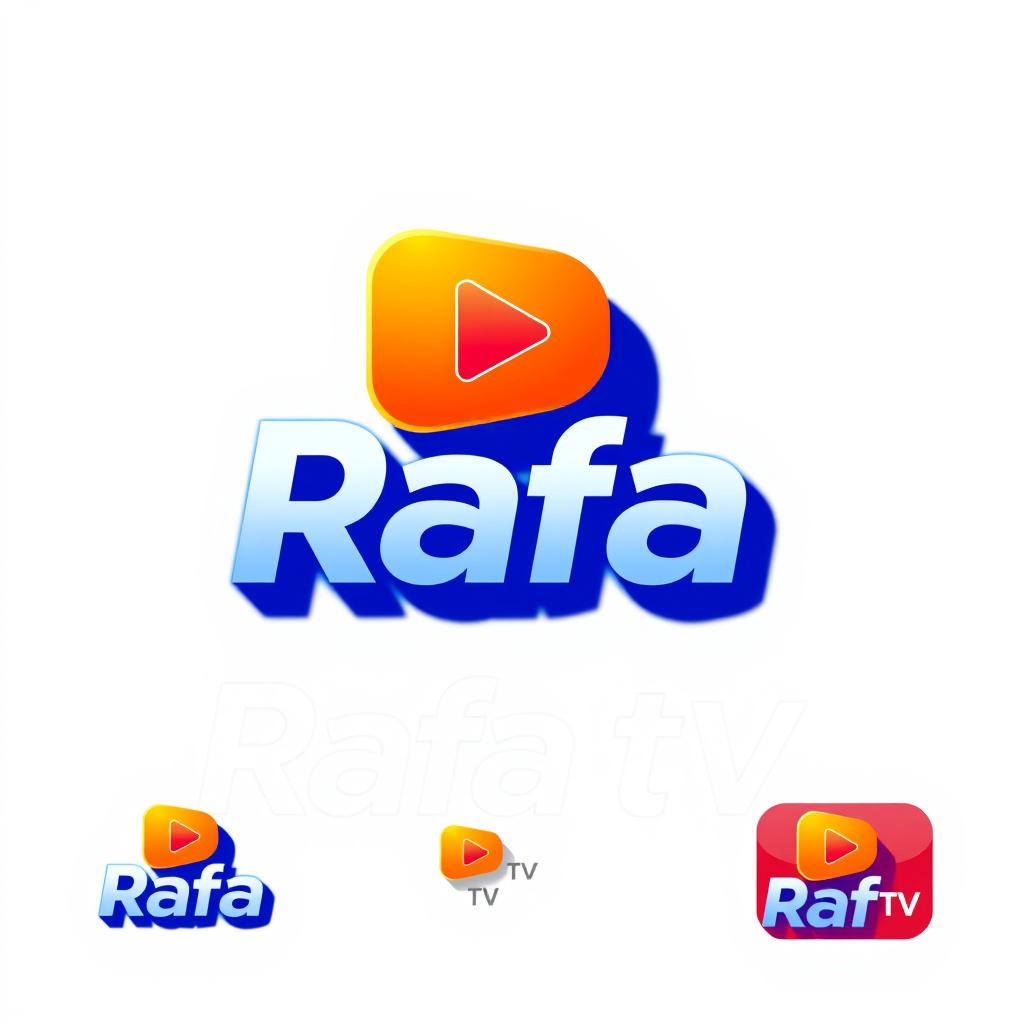 A professional logo design for 'Rafa TV', featuring a modern and sleek typography