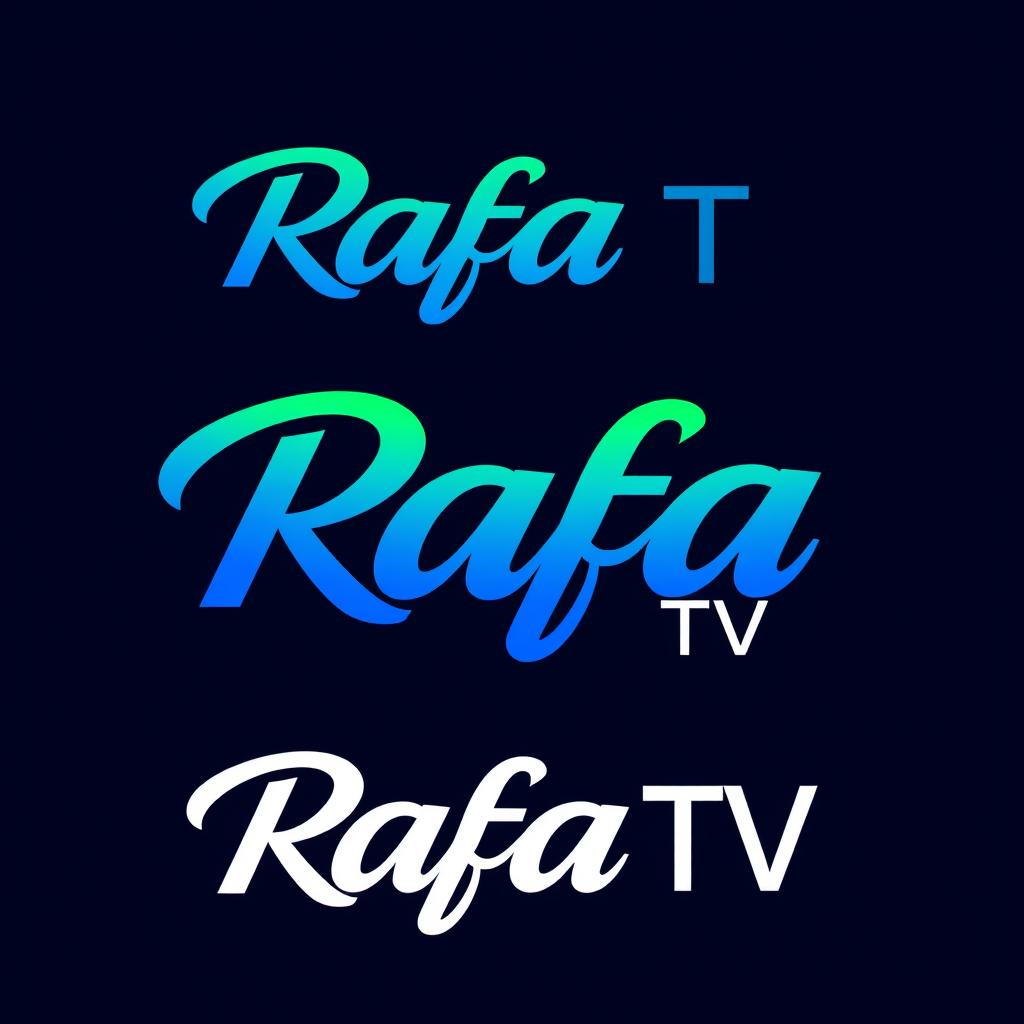 A sleek and modern logo design for 'Rafa TV'