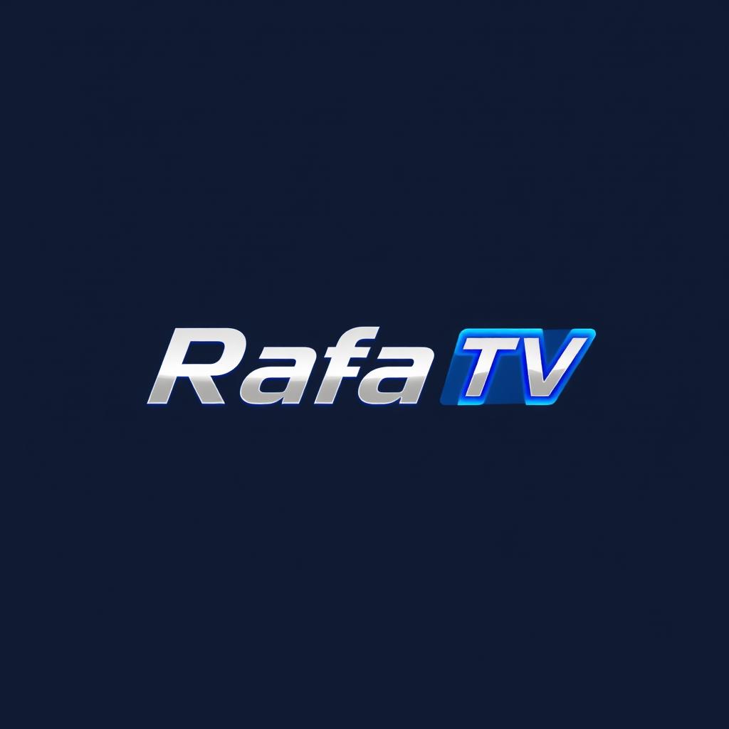 A professional logo design for 'Rafa TV', featuring a sleek and modern aesthetic