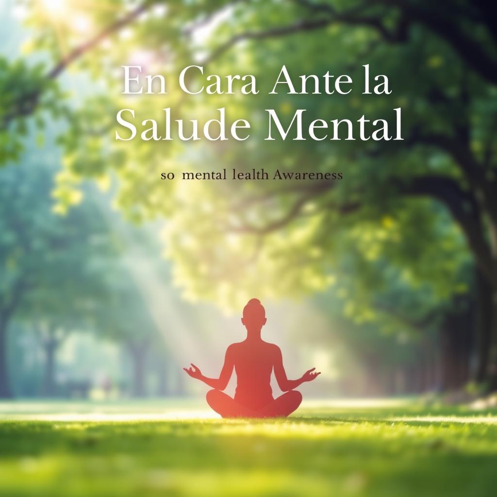 Cover design for a book titled 'En Cara Ante la Salud Mental', focusing on mental health awareness