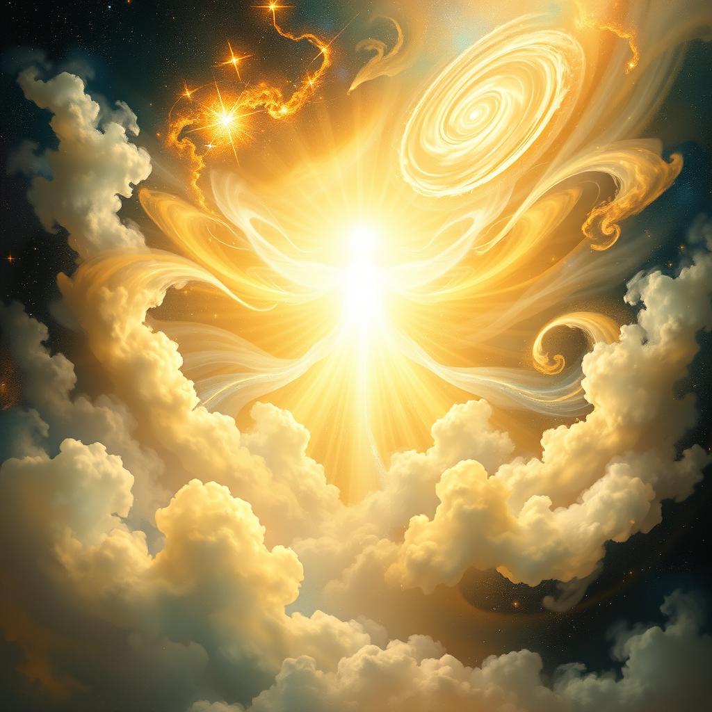 An abstract representation of God, embodying a sense of infinite love and wisdom