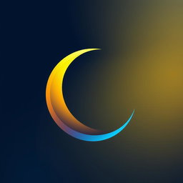 A creative logo design that combines a crescent moon and internet elements, such as a wi-fi signal or globe, in a modern artistic style