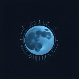 A creative and modern logo design that seamlessly combines a stylized moon with digital elements representing the internet