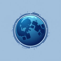 A creative and modern logo design that seamlessly combines a stylized moon with digital elements representing the internet