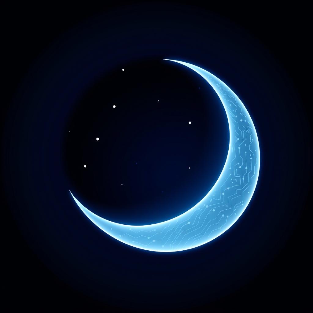 A creative logo design that combines the elements of a moon and the internet