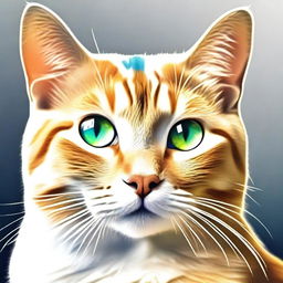 A highest quality digital art image featuring a cat