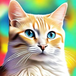 A highest quality digital art image featuring a cat