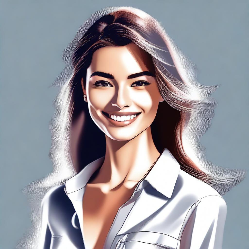 A high-quality digital art image featuring a fashionable young woman