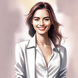 A high-quality digital art image featuring a fashionable young woman