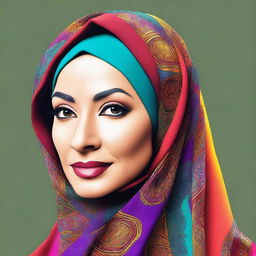 A digital art image of a mature Muslim woman