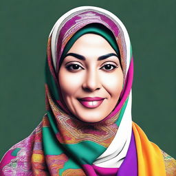 A digital art image of a mature Muslim woman