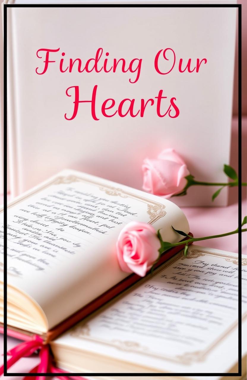 A beautifully designed book cover titled 'Finding Our Hearts' in a cute, whimsical font