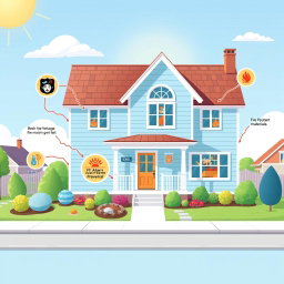 A beautifully illustrated house that embodies safety and accident prevention features