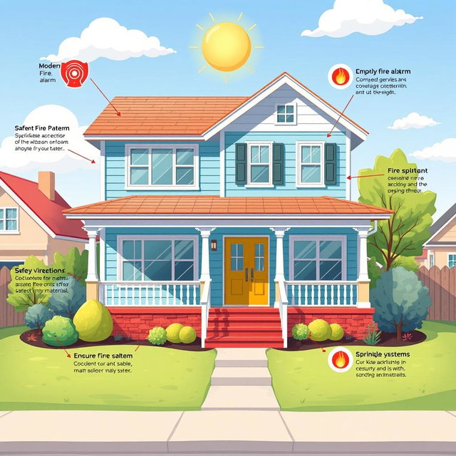 A beautifully illustrated house that embodies safety and accident prevention features