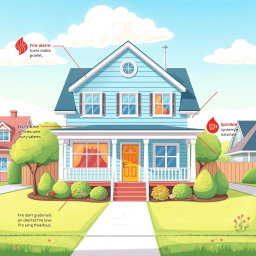 A beautifully illustrated house that embodies safety and accident prevention features