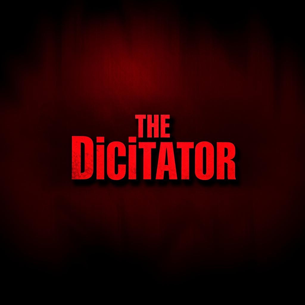 A dramatic and bold Facebook cover photo featuring the text "The Dictator" in a commanding, stylized font