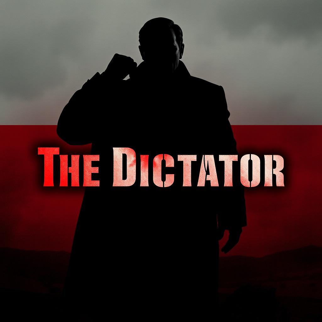 A visually striking Facebook cover photo featuring the text "The Dictator" in bold, dramatic typography